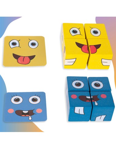 Medinių Veidukų Kubelių Dėlionė –...