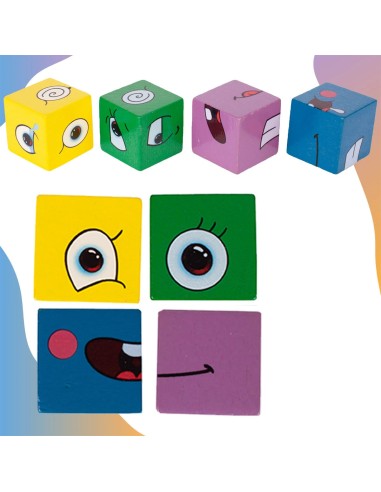 Medinių Veidukų Kubelių Dėlionė –...