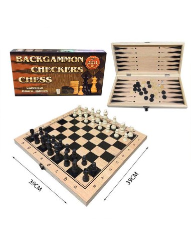 Mediniai šachmatai su medine lenta 39...