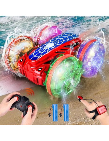 RC Amfibija Spiderman Stunt Car: 2 Valdymo Pultai, 360° Apsivertimas ir Vandens Galia