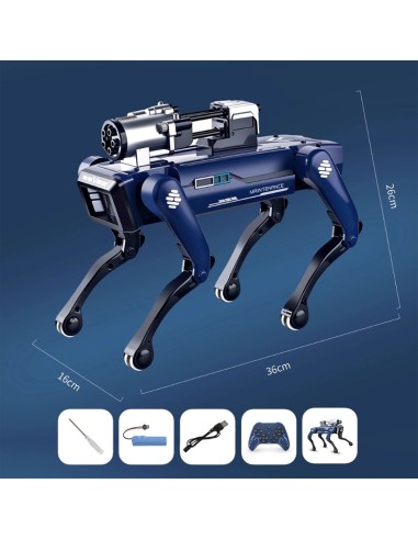 STEM Programuojamas Robotas Šuo: Balso Komandos, Šaudymas Strėlėmis ir 90 Min. Veikimo