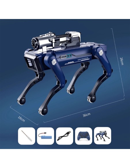 STEM Programuojamas Robotas Šuo: Balso Komandos, Šaudymas Strėlėmis ir 90 Min. Veikimo