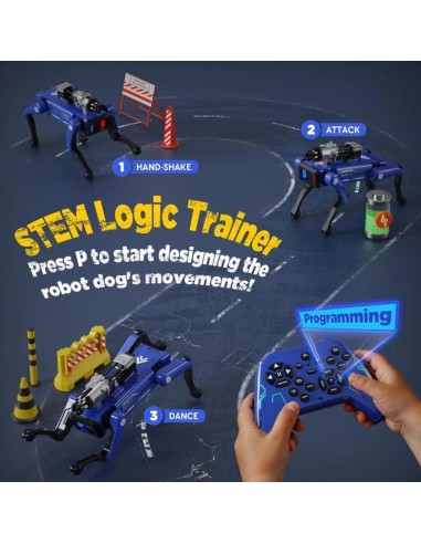 STEM Programuojamas Robotas Šuo: Balso Komandos, Šaudymas Strėlėmis ir 90 Min. Veikimo