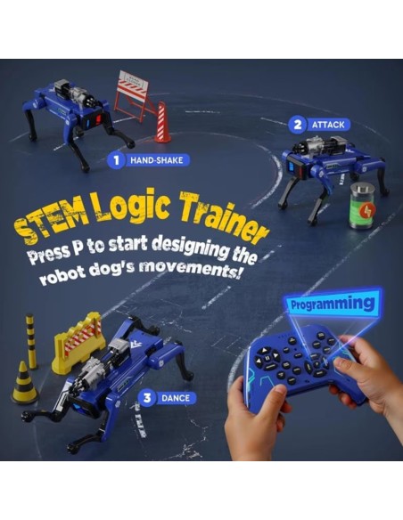 STEM Programuojamas Robotas Šuo: Balso Komandos, Šaudymas Strėlėmis ir 90 Min. Veikimo
