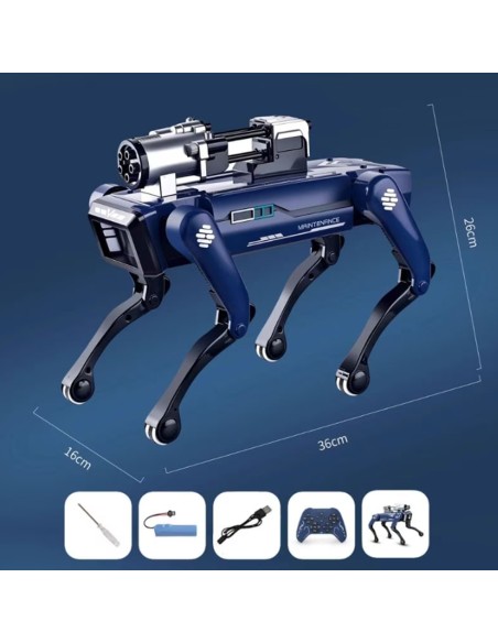 STEM Programuojamas Robotas Šuo: Balso Komandos, Šaudymas Strėlėmis ir 90 Min. Veikimo