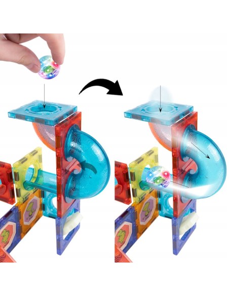 Magnetinis konstruktorius „Light Magnetic Blocks” – 83 dalių šviečianti inžinerijos studija