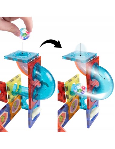 Magnetinis konstruktorius „Light Magnetic Blocks” – 83 dalių šviečianti inžinerijos studija