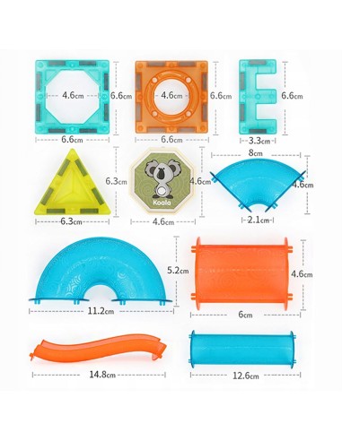 Magnetinis konstruktorius „Magic Magnetic Blocks” – 96 dalių inžinerinė kamuoliukų trasa