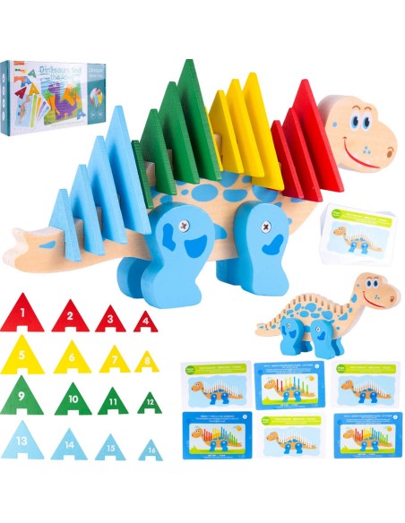 3D medinis dinozauro konstruktorius-dėlionė su matematinėmis užduotimis