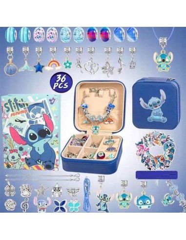 Pandora stiliaus apyrankių gamybos rinkinys „Stitch“ su prabangia papuošalų dėžute