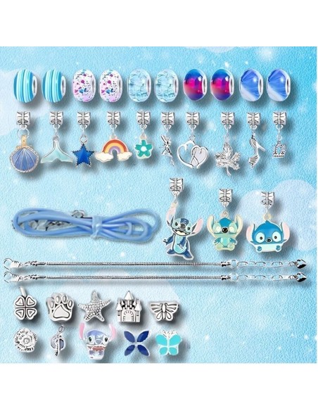 Kūrybinis papuošalų vėrimo rinkinis „Stitch“: 36 detalės ir dovanų maišelis