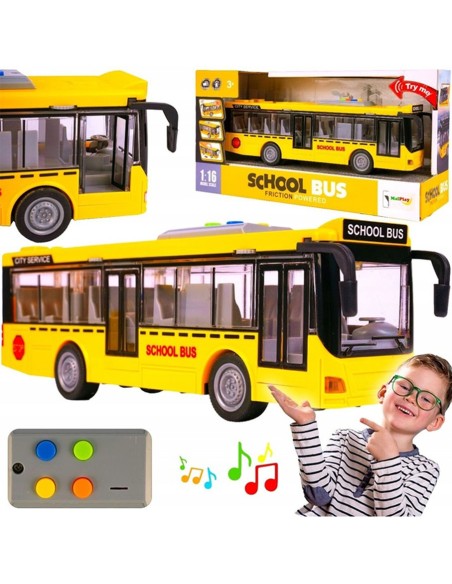 Geltonas Mokyklinis Autobusas su Šviesomis ir Garsais