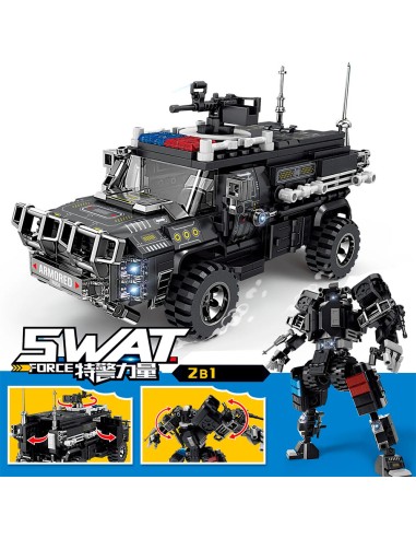 KAZI 2-in-1 SWAT konstravimo rinkinys: Transformuojamas robotas ir šarvuotis