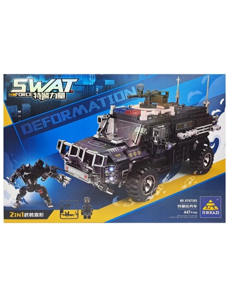 KAZI „Swat Force“ transformuojamas konstruktorius – 447 detalės kūrybiškam konstravimui