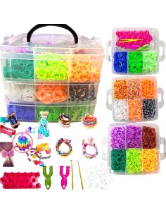 Milžiniškas XXL elastinių juostelių rinkinis apyrankėms: 15 spalvų „pasidaryk pats“ kūryba