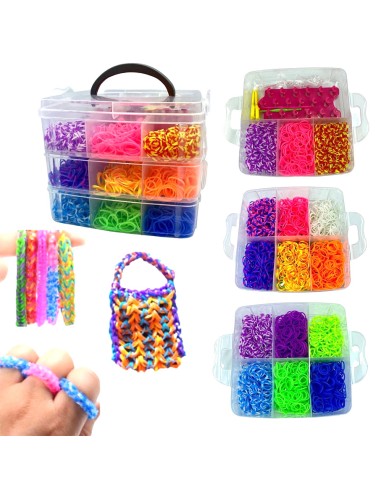 Kūrybinis apyrankių pynimo rinkinis didelėje dėžutėje su staklėmis ir aksesuarais