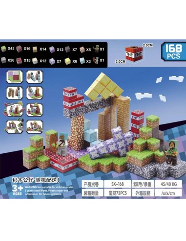 168 vnt Minecraft magnetiniai blokai...