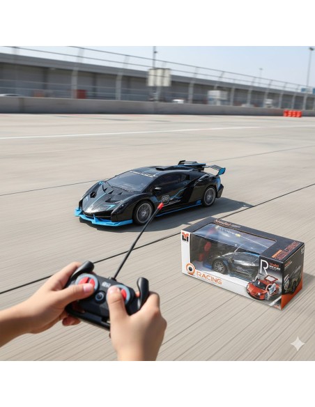 RC sportinis automobilis (1:18) – „Metalik“ dizainas, įkraunama baterija ir LED apšvietimas