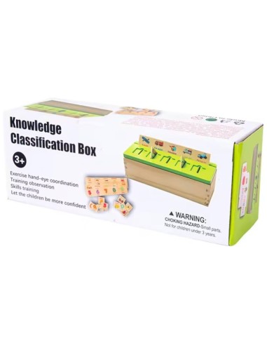 Montessori medinė žinių klasifikavimo dėžutė – 8-in-1 edukacinis rinkinys