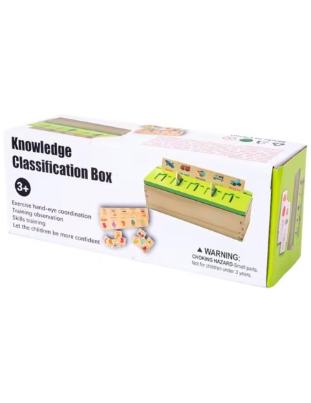 Montessori medinė žinių klasifikavimo dėžutė – 8-in-1 edukacinis rinkinys