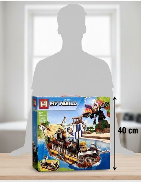 Minecraft stiliaus konstruktorius MG1100: Piratų laivas prieš drakoną