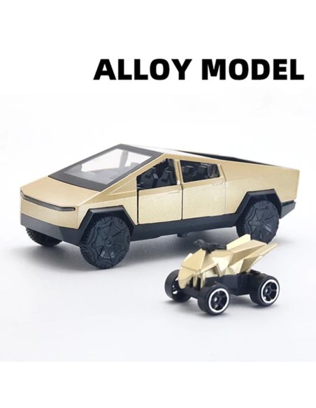 Tesla Cybertruck modelis su keturračiu – interaktyvus metalinis visureigis