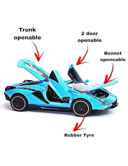Interaktyvus „Lamborghini Sian“ 1:32: atidaromos durys ir tikroviški variklio garsai