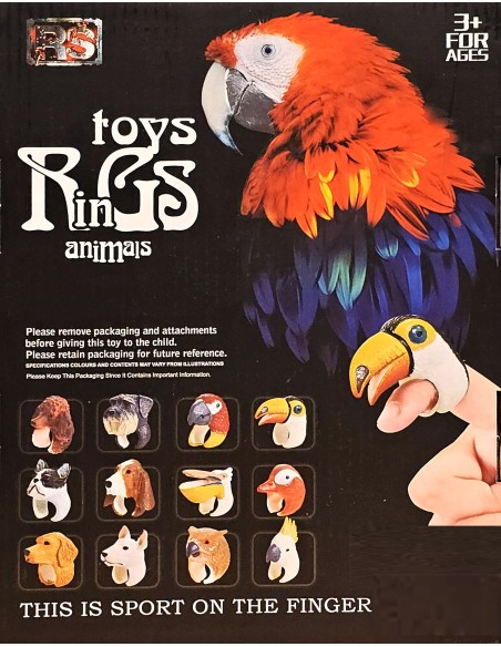 Gyvūnų žiedas „Animals Rings“ – spalvingas ir juokingas aksesuaras vaikams