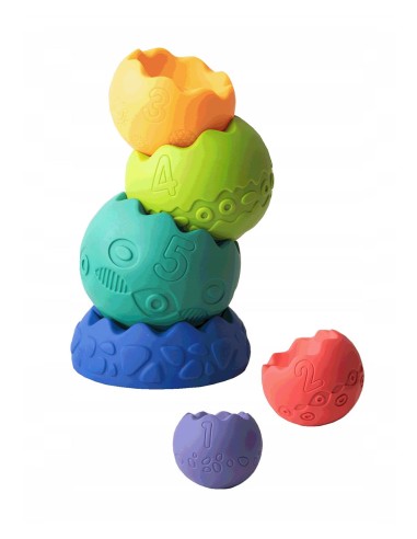 Linguoliukai-kamuoliukai: pastelinis bokštas smulkiajai motorikai ir pojūčiams