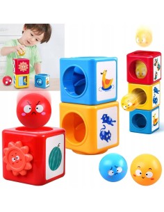 Interaktyvi piramidė-rūšiuoklis: spalvos, skaičiai ir emocijos viename žaisle