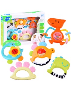 Mano pirmieji dinozaurai – 5 barškučių ir kramtukų rinkinis kūdikiams