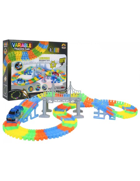 Šviečianti ir lankstoma lenktynių trasa – 165 dalių naktinis nuotykis!