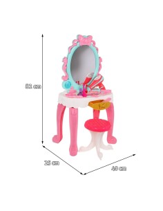 Princesės tualetinis staliukas su plaukų džiovintuvu ir 20+ priedų rinkiniu 2