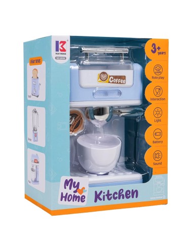 Mėlynas interaktyvus kavos aparatas – ryto ritualai mažiesiems baristoms!