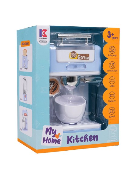 Mėlynas interaktyvus kavos aparatas – ryto ritualai mažiesiems baristoms!