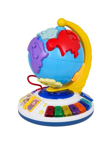 Interaktyvus žemynų pažinimo rinkinys: 7 gyvūnai, pianinas ir šviečiantys efektai