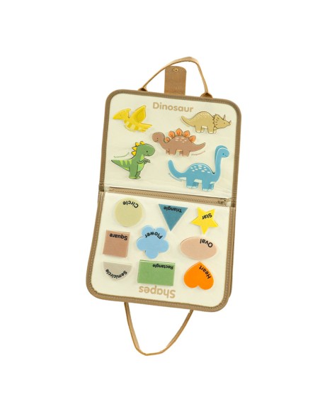 Sensorinis Montessori aplankas „Dino“ – 6 puslapiai atradimų ir savarankiškumo pamokų!
