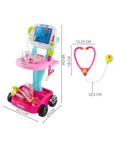 Mažojo gydytojo rinkinys „Pink Clinic“ – XXL vežimėlis su šviesos ir garso efektais! 2