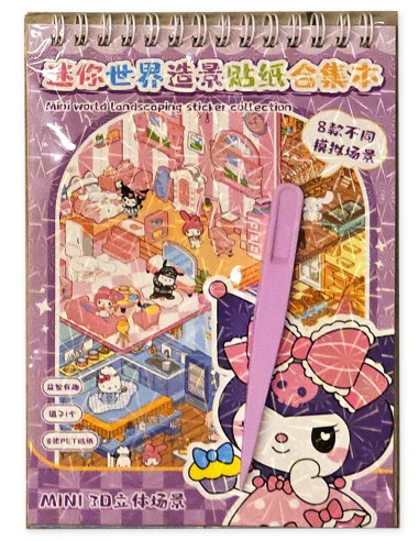 Sanrio Mini World - 3D lipdukų rinkinys: „Cinnamoroll“, „Kuromi“ ir interjero kūrimas