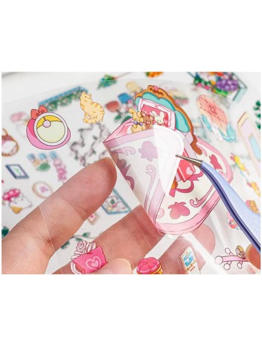 Sanrio Mini World - 3D lipdukų rinkinys: „Cinnamoroll“, „Kuromi“ ir interjero kūrimas