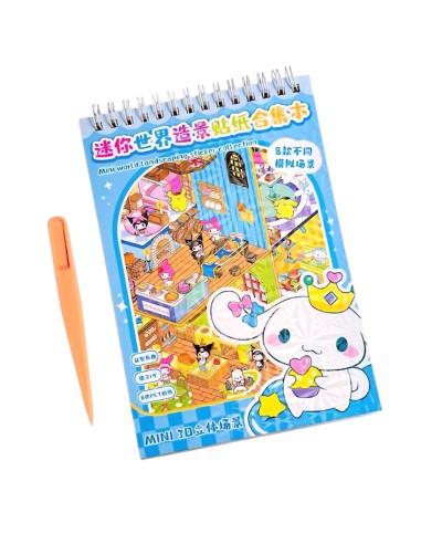 Sanrio Mini World - 3D lipdukų rinkinys: „Cinnamoroll“, „Kuromi“ ir interjero kūrimas