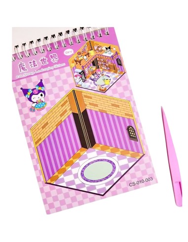 Sanrio Mini World - 3D lipdukų rinkinys: „Cinnamoroll“, „Kuromi“ ir interjero kūrimas