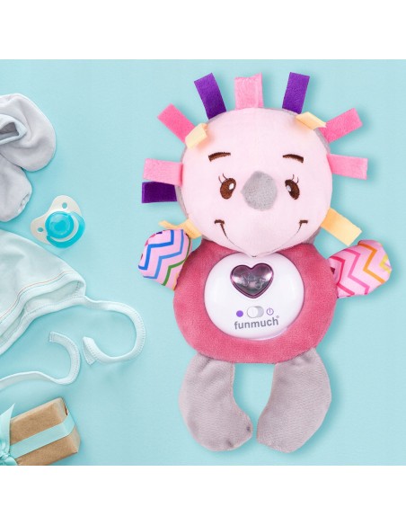 Interaktyvus pliušinis ežiukas: raminančios lopšinės ir švelni šviesa