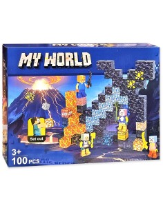 100 vnt Minecraft magnetiniai blokai kubeliai - Legendinis Kardas