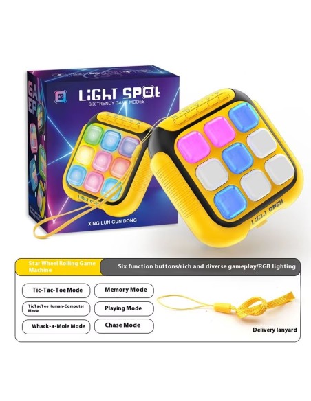 Elektroninis žaidimas „Light Spot“: interaktyvus arkadinis iššūkis su RGB apšvietimu