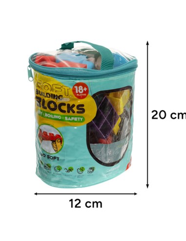 Sensorinis 30 kaladėlių rinkinis dėžutėje – pirmieji saugūs kūdikio blokeliai