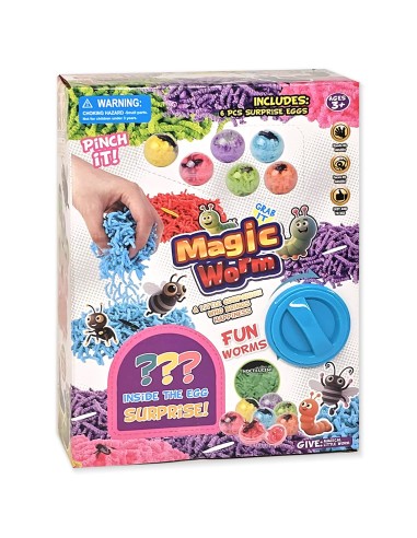 „Magic Worm“ siurprizų kiaušinių rinkinys: atrask 6 šviečiančius draugus!
