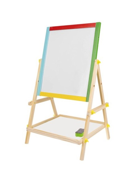 Edukacinis medinis molbertas vaikams: rašykite kreida, žymekliais ir lipdykite magnetus