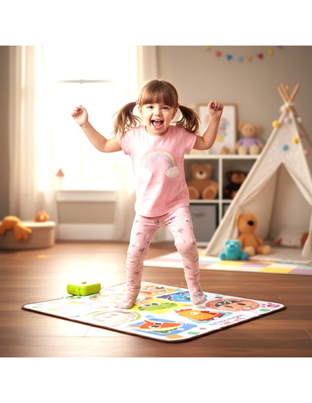 Didelis interaktyvus kilimėlis 82 x 65 cm – kurk savo dainas su gyvūnų garsais!