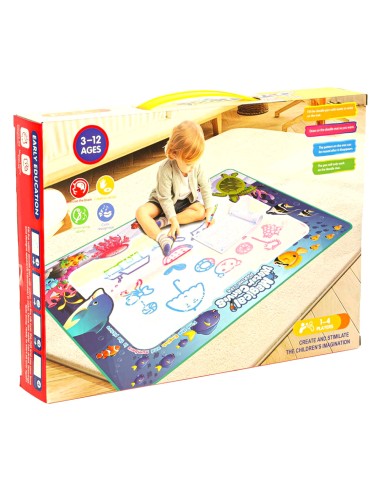 Didelis 80 cm kūrybinis rinkinis: vandens rašikliai, antspaudai ir trafaretai viename